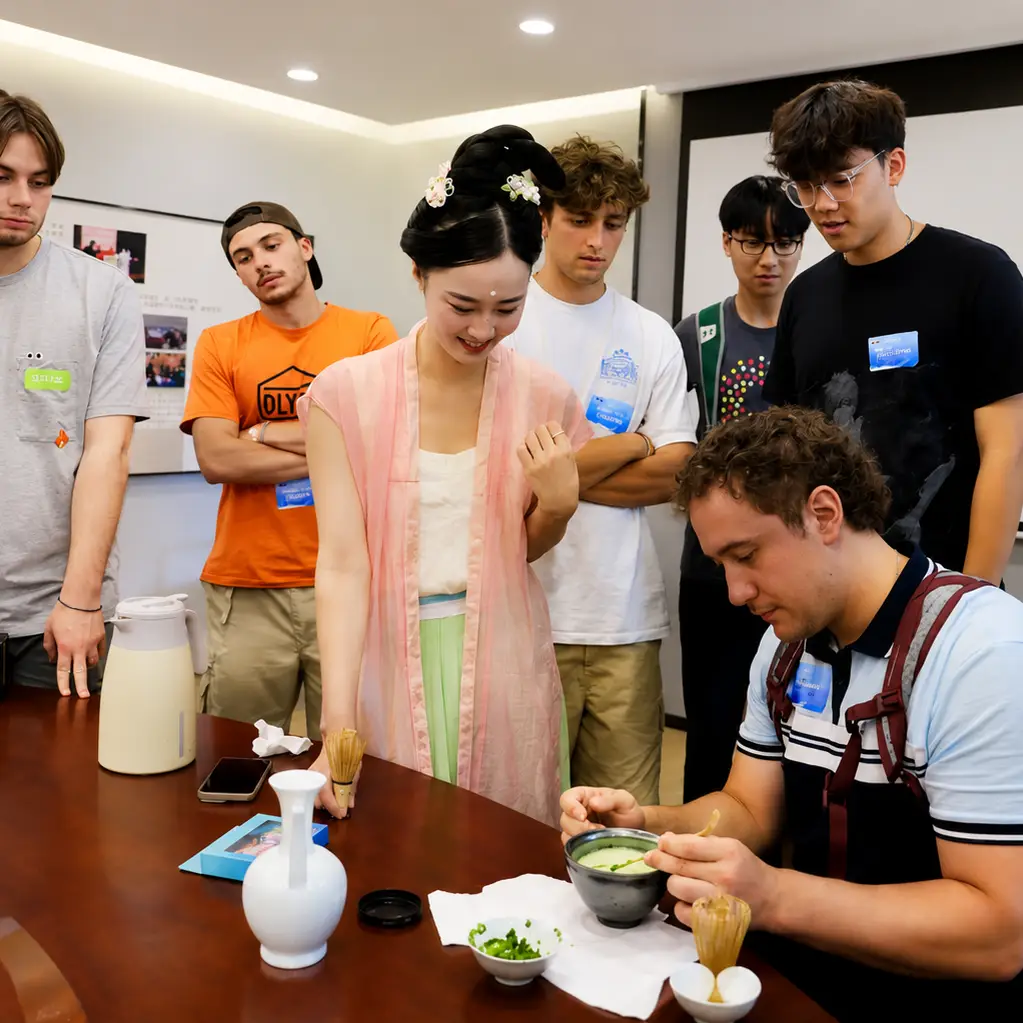 International visitors experiencing Chinese robotics technology